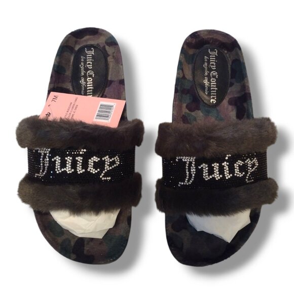Juicy Couture Siren Slides - Green Camo - Picture 2 of 3